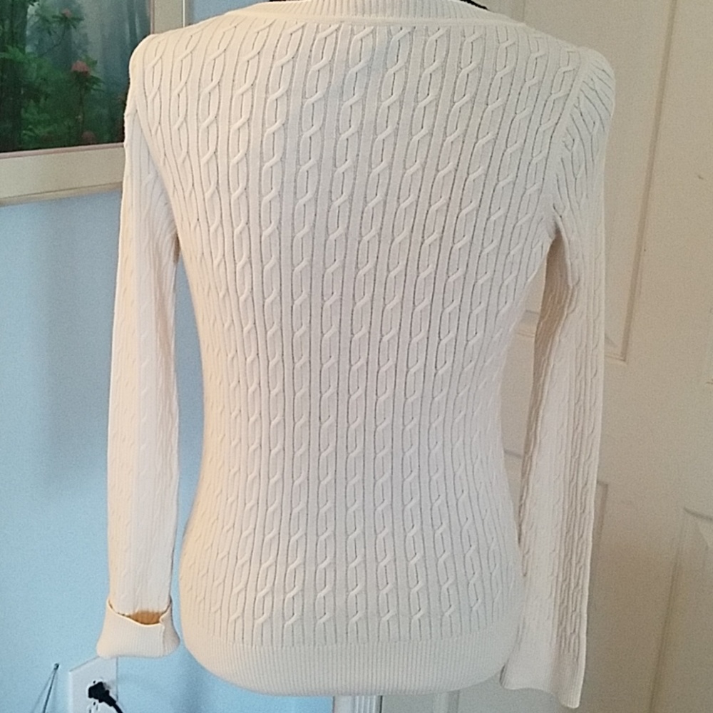 Talbots long-sleeve pullover cable knit sweater - Picture 3 of 7